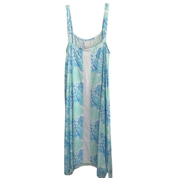 Lilibridge The Blue Tropics Midi Dress Womens S Beach Coastal Flowy Coverup NEW - Picture 8 of 13